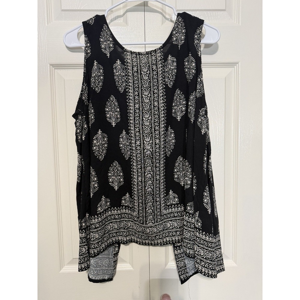 Nicole Miller Women's Tank Top Blouse Black/ Tan Size‎ XL